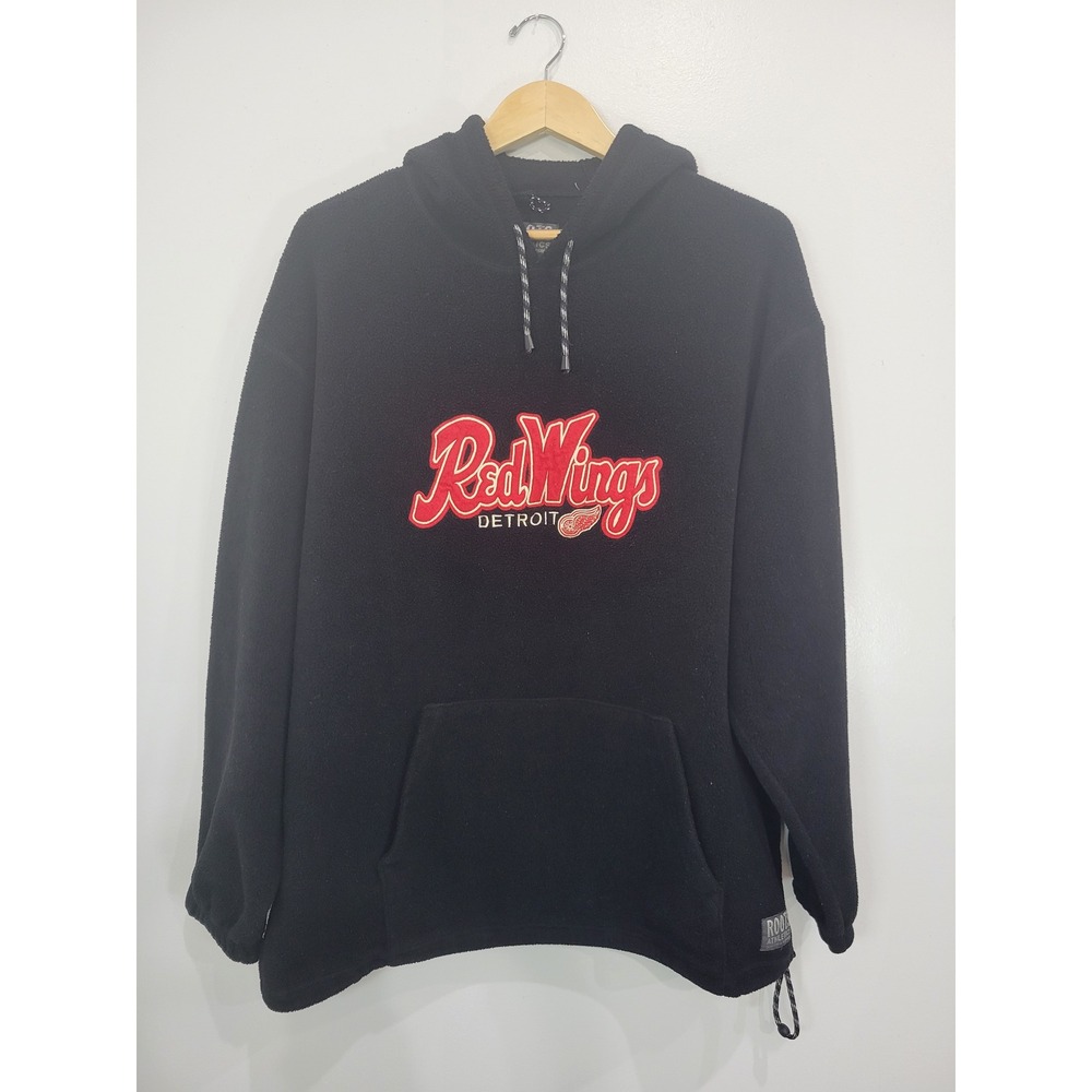 Roots Athletics Detroit‎ Red Wings Black Fleece Pullover Hoodie Mens XL